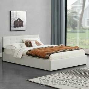 Predám čalúnenú posteľ ACOMA 90 x 200 cm farba šedá/dub