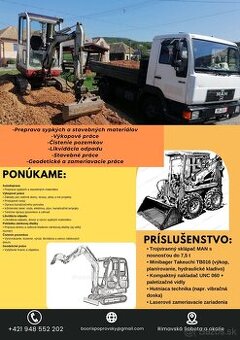 Výkopové a stavebné práce – Rimavská Sobota a okolie
