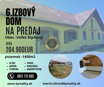 6 izbový dom v obci Veľké Ripňany