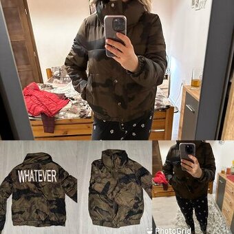 Zara camouflage stylova zimna damska bombera-bunda