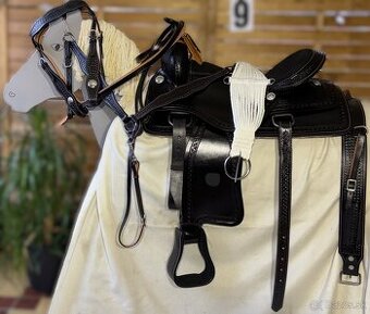 Westernový sedlový komplet 9) černé Basket - 1