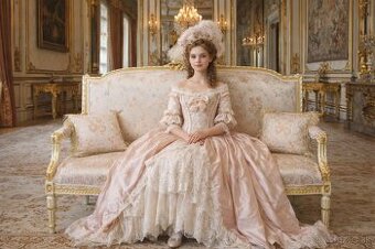 Zámecké řezbované sofa - čalouněné