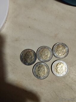 Predam 5kusov 2euro minca Dubcek ako nova.Mam 2 kusov