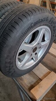 Predám 4x letné pneumatiky Continental + hliníkové disky