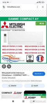 Predám klimatizáciu Mitsubishi