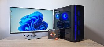 Herný pc Ryzen 5 5500 3,60ghz/16GB/NVME/RX6600 8GB+27LCD 4K