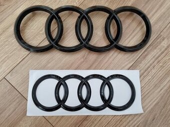 AUDI KRUHY ZNAK LOGO - čierne lesklé