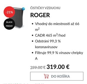 Čistiçka vzduch StadlerForm Roger