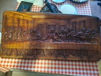 Predam drevorezba posledná  večera rozmery 80 krát 35 cm