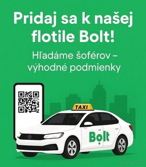 HĽADÁME TAXIKÁROV PRE BOLT TAXI