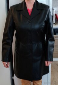 Dámsky kožený kabát čierny