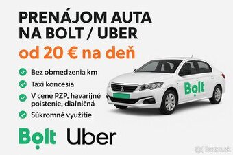 PRENÁJOM AUTA NA BOLT / UBER – od 20 € na deň