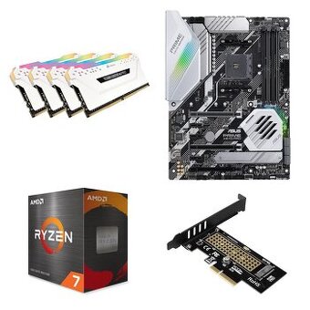 Ryzen 5700X, X570 ASUS PRIME-PRO, 32 GB RAM + M.2 PCIe karta
