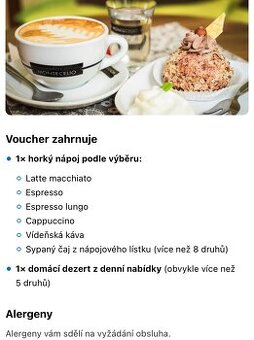 ———Teplý nápoj+dezert v Monastery Café v Brne, 4 E—-