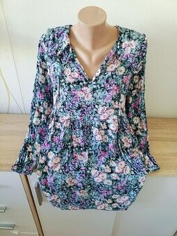 Fialové kvietkovane saty XXL - 1