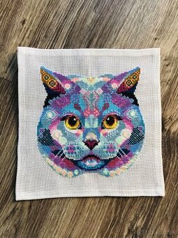 Vyšívaný obraz Britska mačka