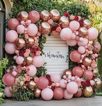 Balonova girlanda set balony 134ks ruzovy