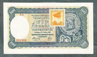 Staré bankovky Slovensko 100 sk 1940 KOLEK bezvadný stav