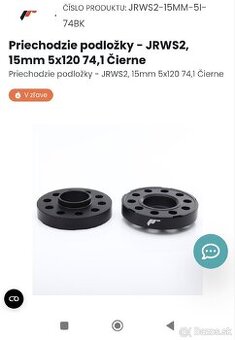 Prechodzie podložky JRWS2 15mm 5x120 74,1 čierne