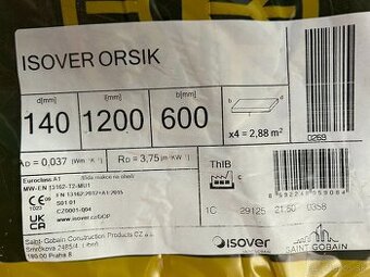 Predám 1 bal (2,88m2) tepelnej a akustickej izolácie ISOVER