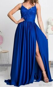 Modré spoločenské šaty M - 1