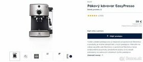 Pákový kávovar Electrolux Easy presso - 1