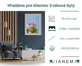Pre klienta na kúpu 2i byt v BA-Ružinov a BA-Nové mesto