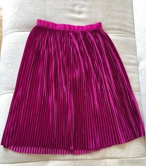 Fialovoružová skladaná zamatová sukňa Zara, S/36, 10 E