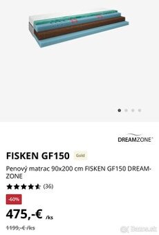 Penový matrac 90x200 cm FISKEN GF150 DREAMZONE