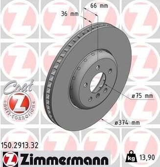 ZIMMERMANN 150.2913.32 - Brzdový kotúč f10 M550d 374mm