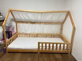 Detská domčeková postel + madrac