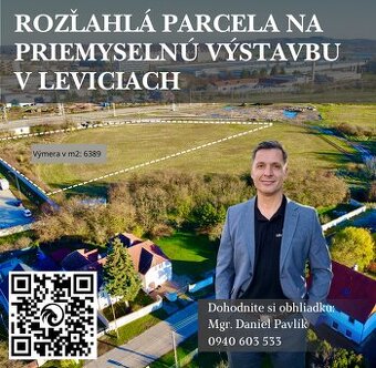 Rozľahlý pozemok 6 389 m² v priemyselnej zóne v Leviciach