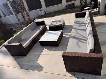 Záhradné sedenie z umelého ratanu so stolíkom
