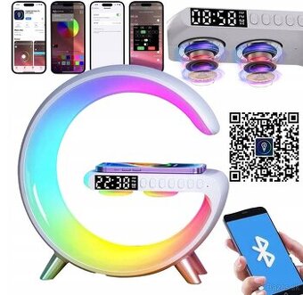 BEZDRÔTOVÁ LED LAMPY 15 W, NABÍJAČKA, BLUETOOTH REPRODUKTOR,