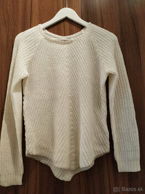 Biely nový pletený pulóver/sveter, veľkosť S