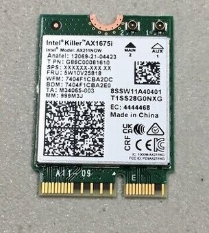 Predám WiFi 6E Intel Killer AX1675i