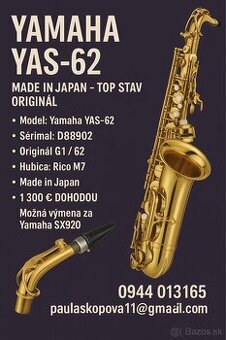 alt saxafon  yamaha yas 62