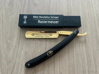 Predám luxusnú zlatú britvu BÖKER WALDORF GOLD + doplnky
