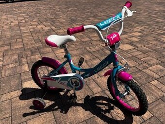 Detský bicykel 14" Fuzlu LECCE GIRL modro-ružový