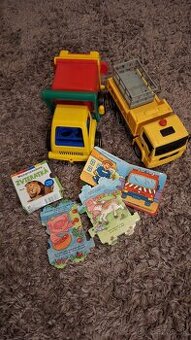 Mix hracky smetiarske auto, knižky, traktor