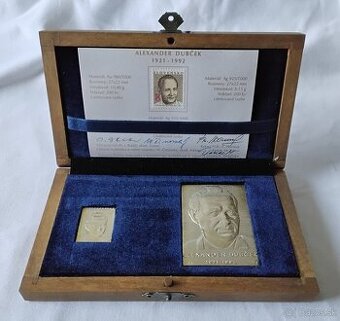 Plaketa a znamka Dubček,  striebro , Ag