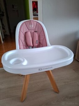 KINDERKRAFT - Detská jedálenská stolička 2v1 TIXI ružová