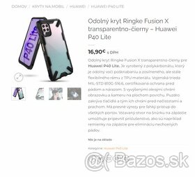 Kryt Ringke Fusion X transparentno-čierny – Huawei P40 Lite