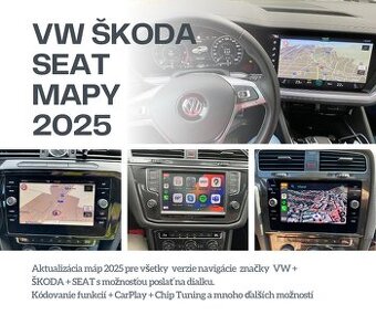 Aktualizácia navigácie VW Škoda Seat Mapy 2025 Kodovanie