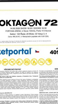 Lístky na octagon 72