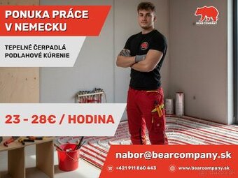 Podlahové kúrenie Nemecko – živnosť, 23–28 €/h