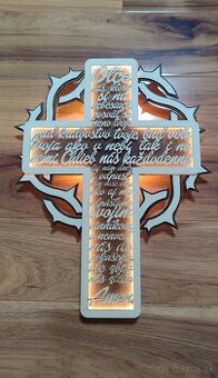 Dekoratívna nabijateľná lampa s motívom Otče náš