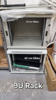 2x Rack 19" palcov | 9U | sklenene dvere