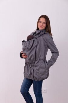 Nová bunda na nosenie detí vpredu a na chrbte - Softshellová