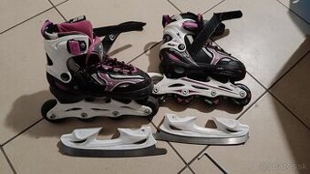 Predám detské korčule 2 v 1 - zimné & in-line - 1